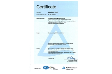 ISO90012015 certification